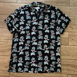 Tommy Bahama Martini Island Camp Rayon Button Up Hawaiian Vacation Shirt ￼